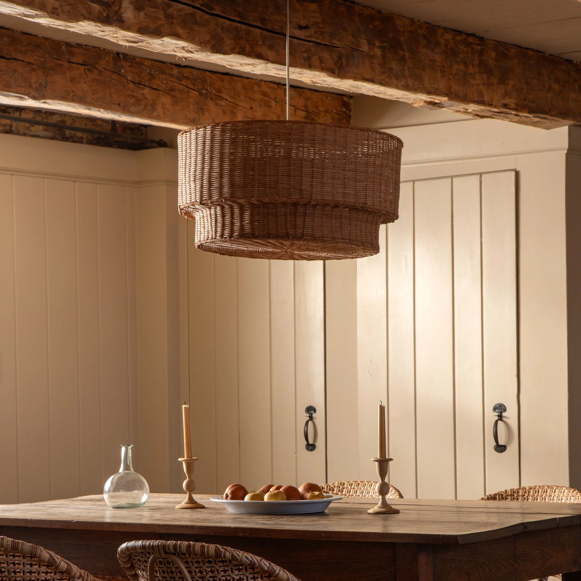 Cocktail Two-Tier Wicker Pendant - Image 2
