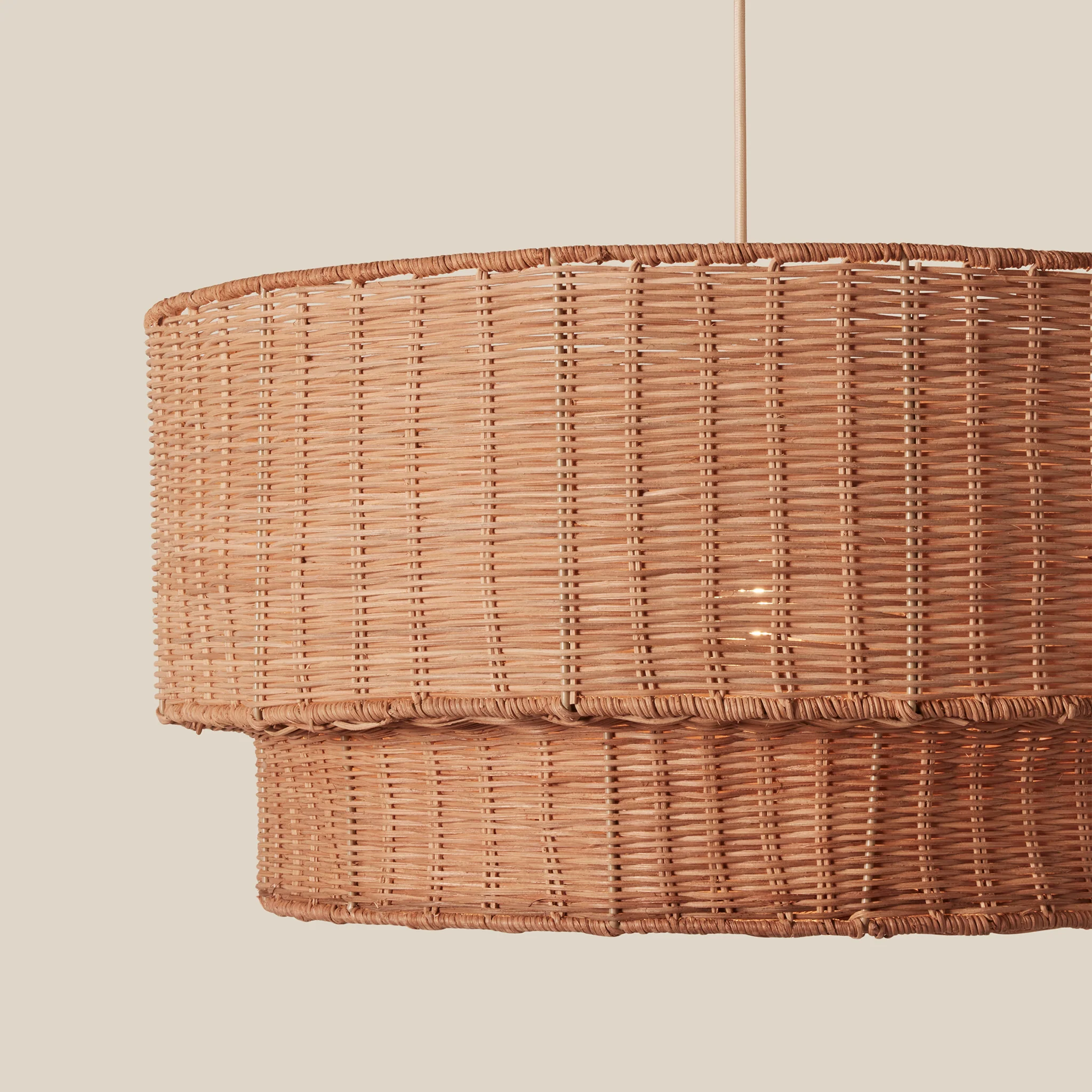 Cocktail Two-Tier Wicker Pendant - Image 4