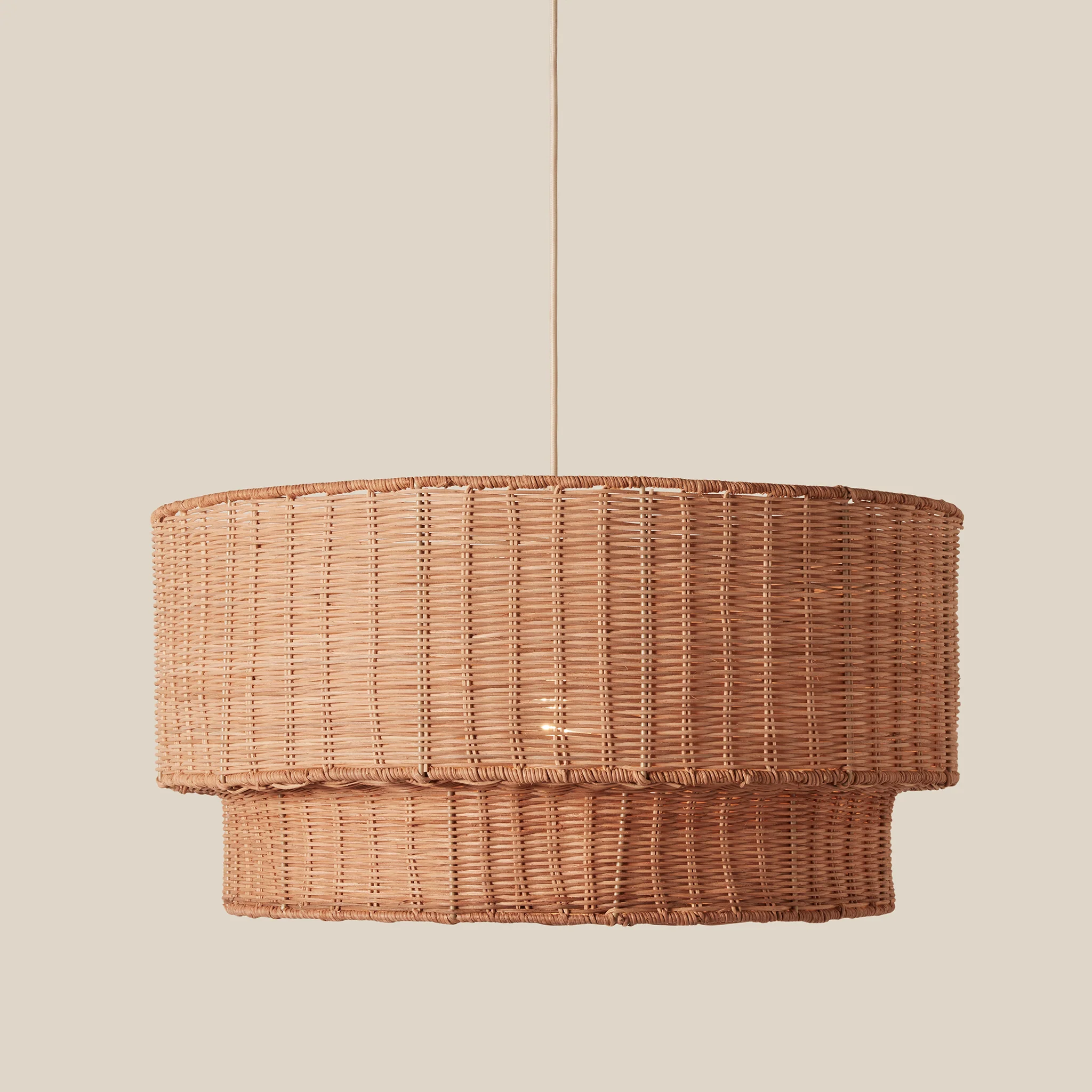 Cocktail Two-Tier Wicker Pendant - Image 5