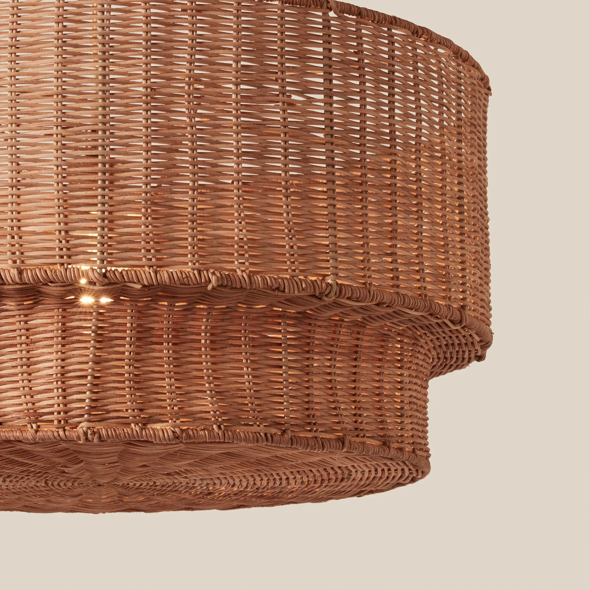Cocktail Two-Tier Wicker Pendant - Image 6