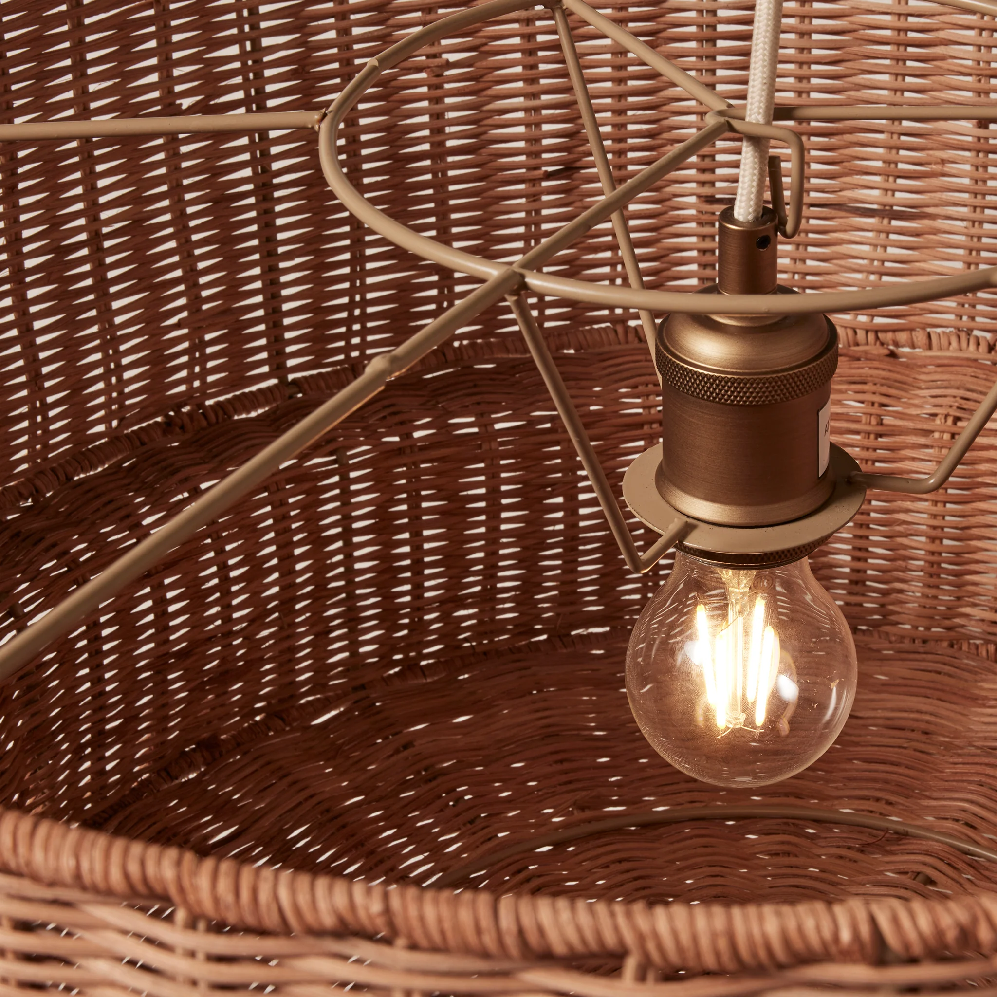 Cocktail Two-Tier Wicker Pendant - Image 7