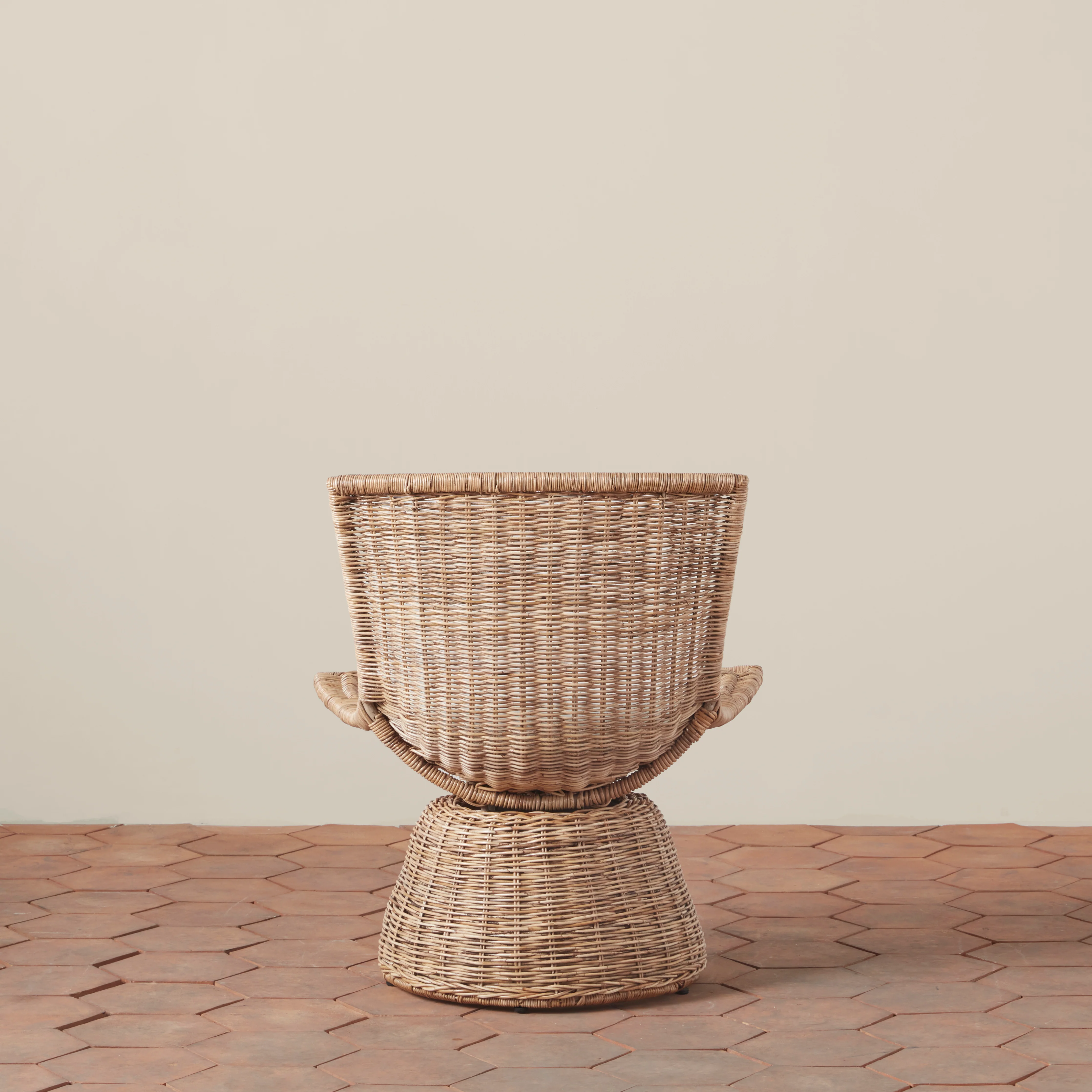Healdsburg Small Wicker Swivel Chair - Image 6