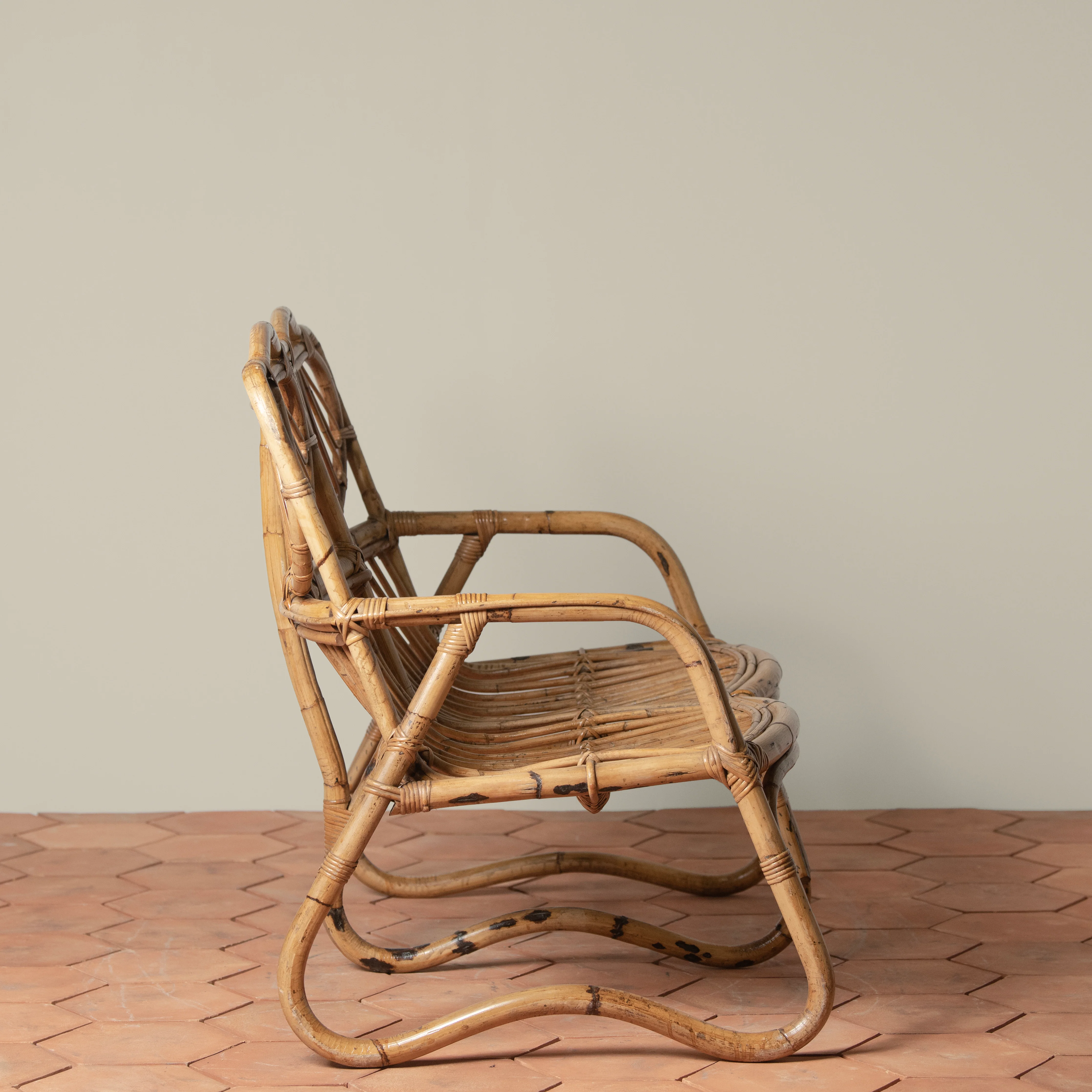 Vintage Rattan Loveseat - Image 3